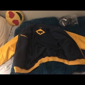 Yellow and navy blue super warm coat